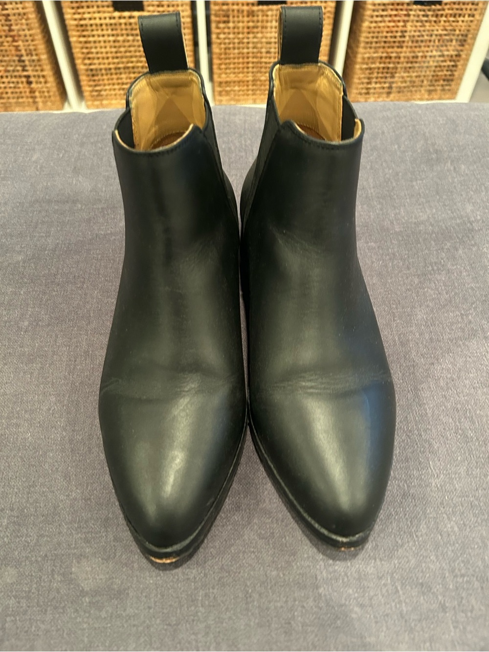 Nisolo Black Leather Ankle Chelsea Booties